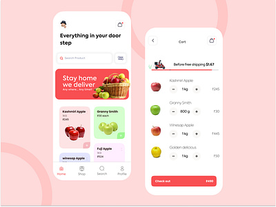 Just Apples - A fruit delivery app app design fruit grocery ui ux