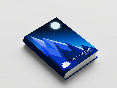 Lost Horizon Book Cover book book cover design flat flatdesign graphic design illustration lotus minimal moon mountains vector visual design