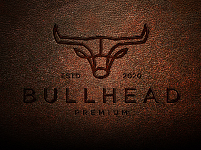 Bull Head Line Art Logo Vector illustration aggression angry animal buffalo bull cow head horns logo mascot muscle power red sport strength strong symbol taurus trading vector