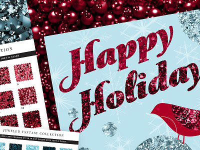 Creative couture for Illustrator - Holiday Sample action christmas creative market glitter holiday illustrator jeweled paper pattern snowflake style texture