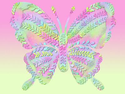 pastel neon butterfly