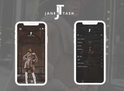 Jane and Tash landing screen app branding design minimal ui ux