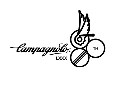 Campagnolo 80th Anniversary Logo -- Horizontal bicycling bike campagnolo campy concept exercise italian logo