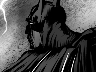 Batman in b&w apple pencil batman procreate