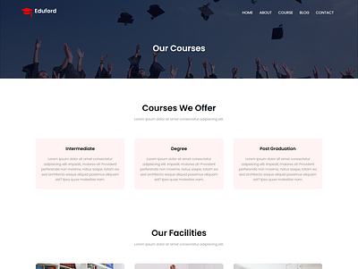 School Website - Courses Page css figma html web design