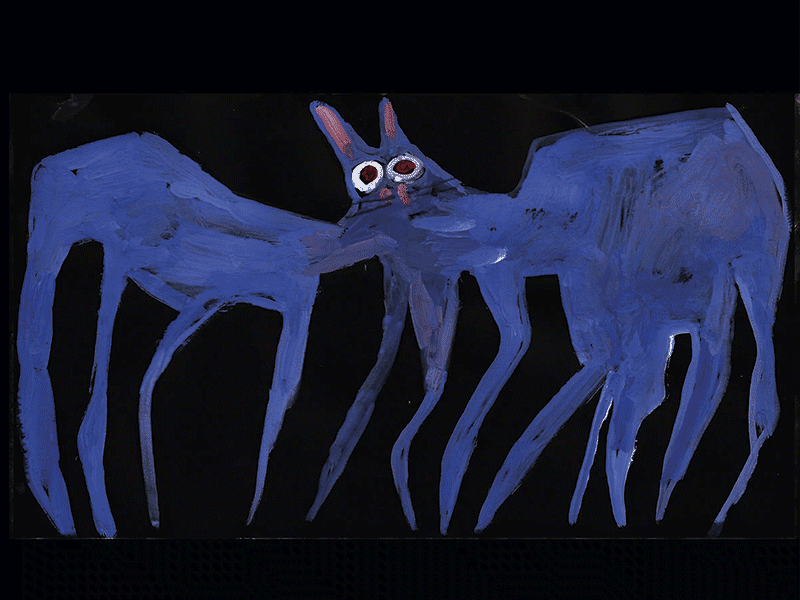 Scary hare animation horror art illustration