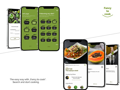 Fancy to Cook. Food app app design diet food healthyfood ios iphone recipes typography ui