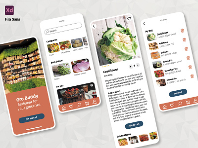 Gro Buddy. Grocery App Challenge app food graphic design grocery ios ui