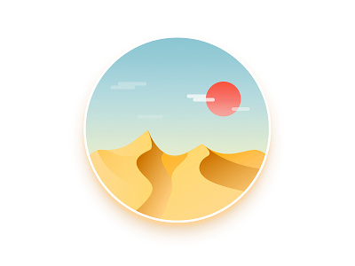 Desert cloud desert illustration sun