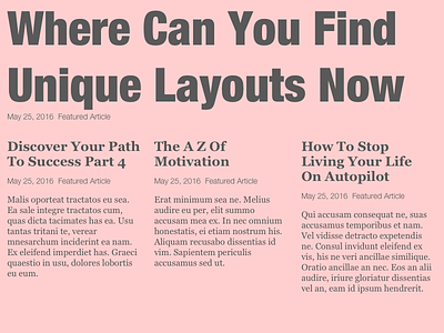 Dribbble Pink awwwards layout newspaper