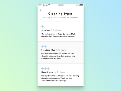 Design Excercise - Cleaning Service App app cleaning design exercise typography