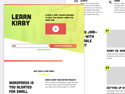 Learn Kirby Landing Page cms course kirby kirby cms landing page video course