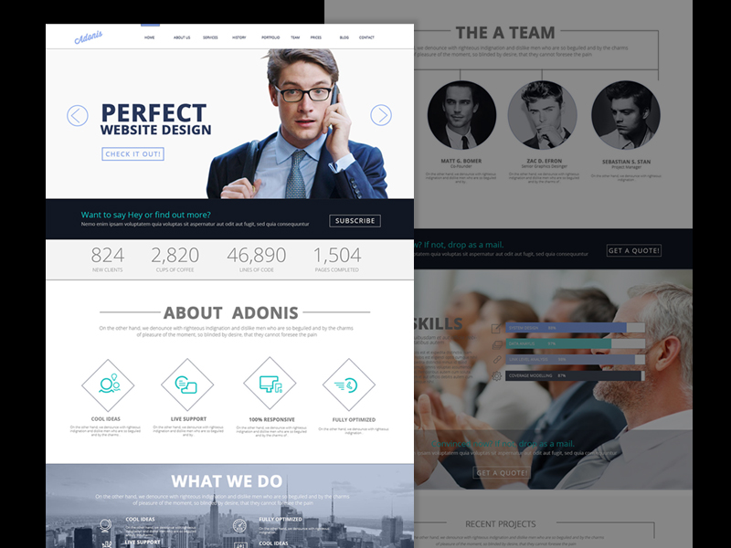 WIP - Adonis Corporate Theme by Jenn Pereira on Dribbble