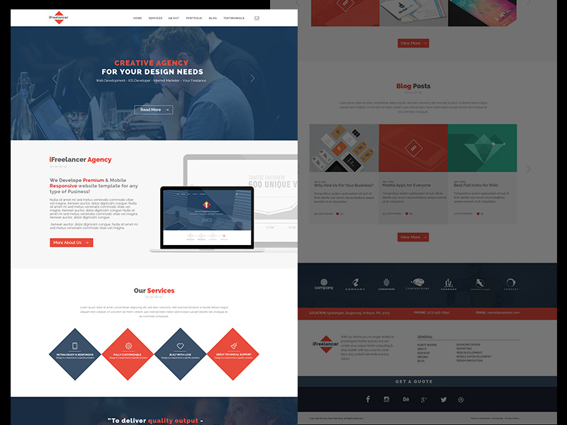 Another Free Flat Web Design Psd by Jenn Pereira on Dribbble