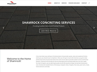 Shamrock Concreting Wordpress Site Dev homepage web design wordpress