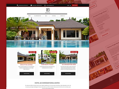 Prestige Home - Draft 1 flat hotel web design modern resort webdesign