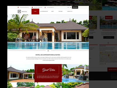 Prestige Home - Draft 2 flat hotel web design modern resort webdesign