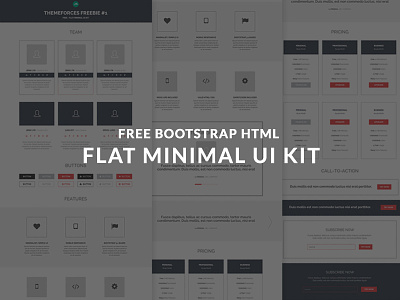 Free Minimal UI Kit - HTML READY bootstrap flat ui free html free ui kit freebies minimal ui web design