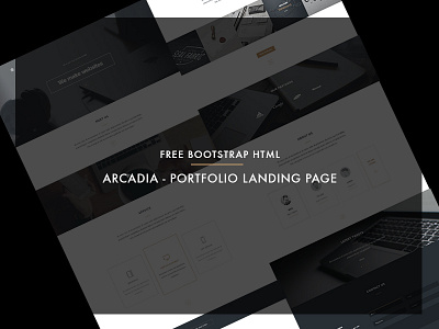 Free! Arcadia - HTML PSD Landing Page bootstrap creative free free html free portfolio freebie personal portfolio web design