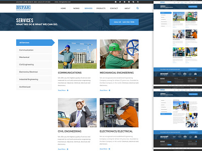 Service Page - Industrial/Engineering Web Design engineering industrial service page web design website