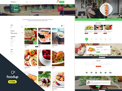 FoodUp — Food & Restaurant HTML Template bar food restaurant resto web design