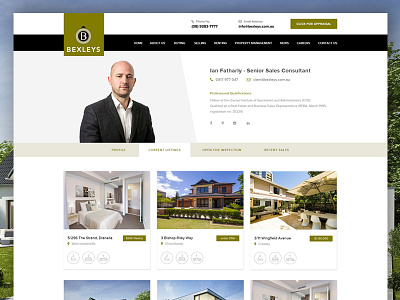 Real Estate Web Redesign - Agent Page clean homes minimal modern real estate web design