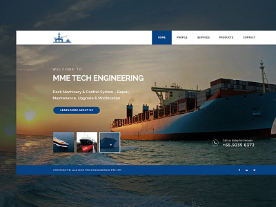 Fullscreen Homepage for an Engineeing Website engineering fullscreen hero marine slider web design