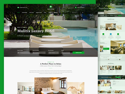 Hotel Template clean hotel minimal modern resort web design