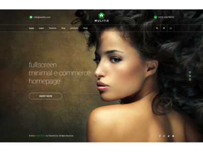 Fullscreen Homepage - Minimal e-commerce.