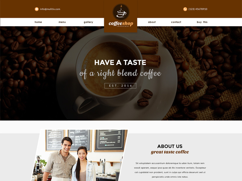 Coffee Shop Web Design food minimal clean modern coffee shop web design