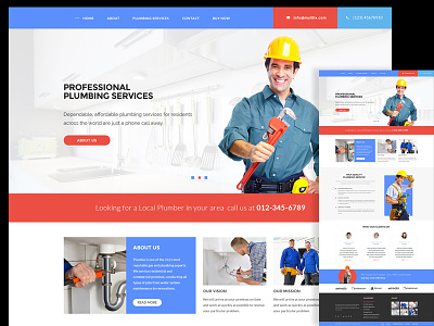 Plumbing Web Design business minimal design. plumbing web design