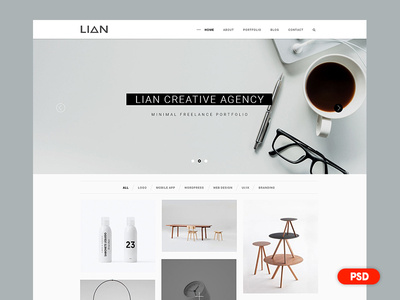 Day 2 - Free PSD - Minimal Portfolio Web Design