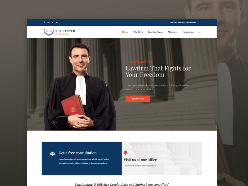 WordPress theme for Attorneys and Law Firms law firms judge attorneys lawyers wordpress themes wordpress web design
