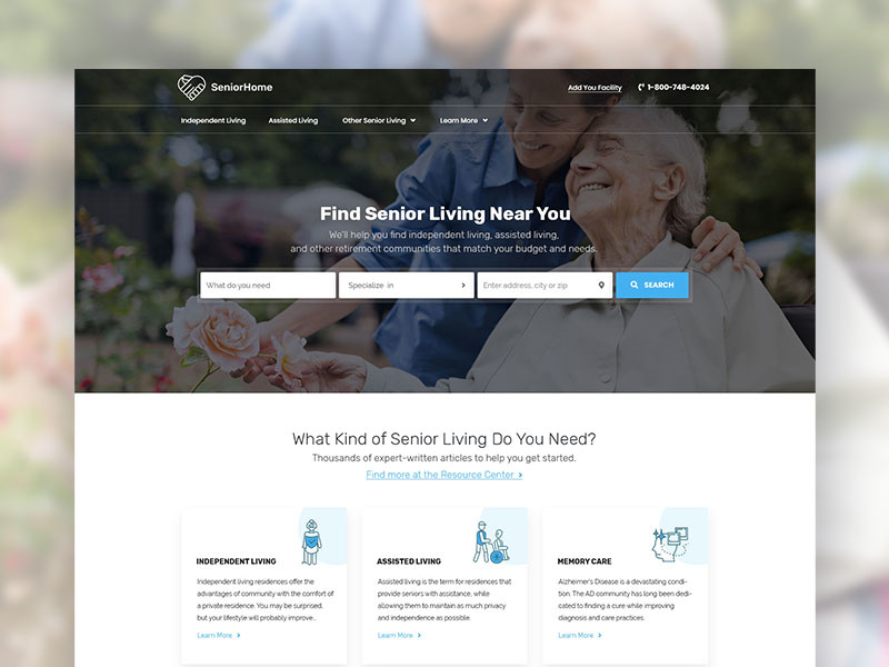 Senior Care Directory Web Design web directory web design