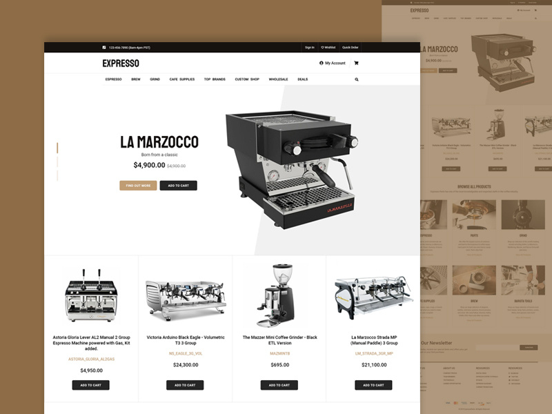 New Expresso Machines eCommerce Website Design ecommerce shop ecommerce business ecommerce design ecommerce webdesign web design