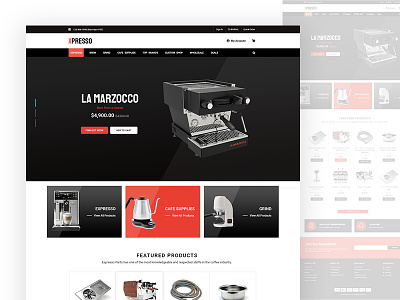 Expresso Machines eCommerce - Concept 2 ecommerce ecommerce business ecommerce design ecommerce shop web design webdesign