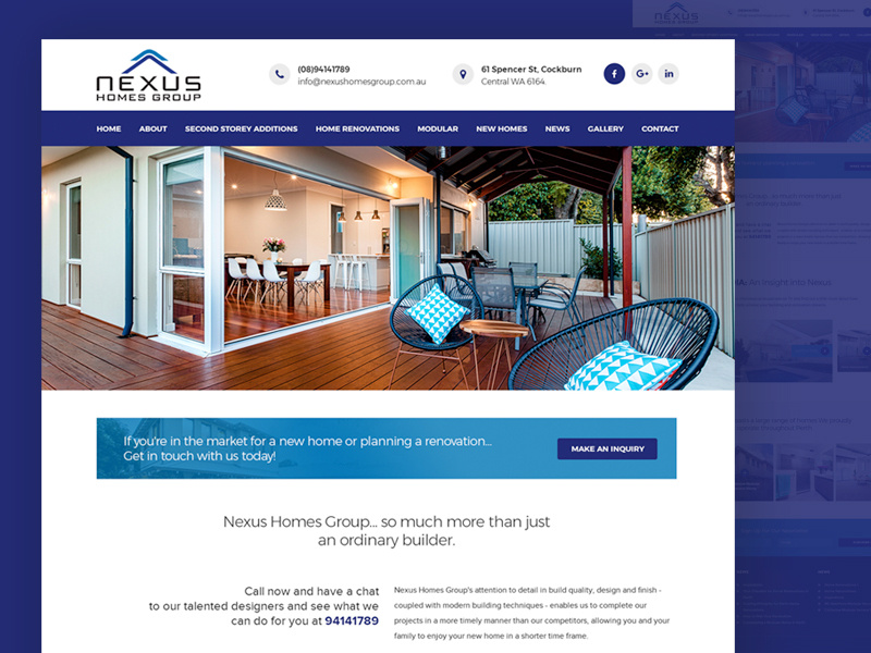 Web ReDesign for Nexus Homes Group (PSD Mockup) real estate web design home renovation real estate agency real estate corporate agency webdesign creative web design