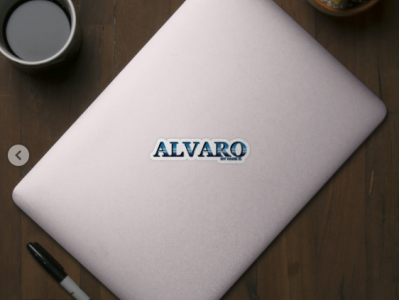 ALVARO. MY NAME IS ALVARO/SAMER BRASIL Sticker @samerbrasil alvaro design illustration my name is samer brasil samerbrasil sticker
