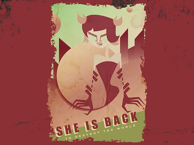 Retro Poster cartoon design female funny girl graphic design illustration lady poster retro woman