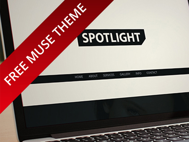 Spotlight Website adobe muse site web freebie simple page black white