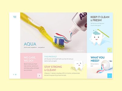 Aqua clean design funny illustration layout medical minimal ui ux vector web