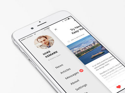 Neuzort app blog news social ui design ux design