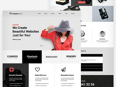 One Page Template brand css design fashion html one page portfolio template web