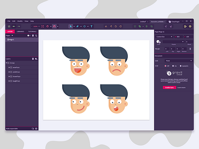 Testing Gravit Designer boy cartoon design emoji emotion graphic design gravit minimal smile web