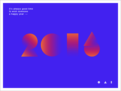 Happy 2016 (Again) 2016 blue circles gradients happy new quote shapes wish year