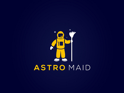 Astro Maid Logo Design astromaid branding broom business cleaner cleaning company creative creative logo des design eyecatchy graphic design lineart logo minimalist mop worthart