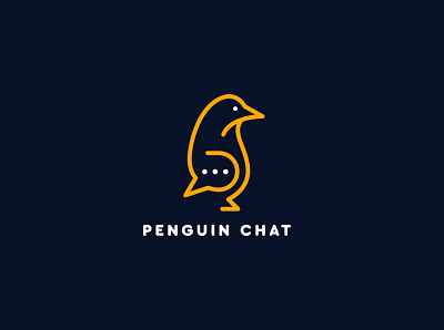 Creative minimalist lineart logo design brand design branding chat clean communication creative creative logo design eyecatchy graphic design lineart logo minimalist penguin social media speedy styleguide trendy vintage worthart