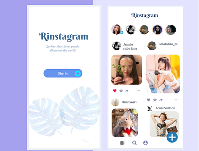 Rinstagram feed feeds instagram interface pinterest sign in ui ui design ux ux design