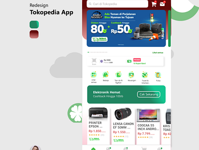 REDESIGN TOKOPEDIA APP design interface mobile app shopping app tokopedia ui ui design ux design