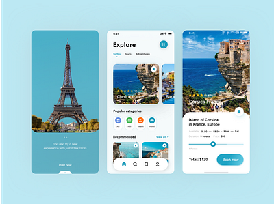 Travel App - Mobile Design adobexd clean ui concept concept design design designs figma mobile app tourism travel app traveling ui ui design ux design